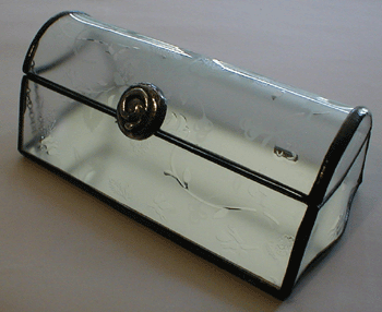 jewelry box with clear floral glass