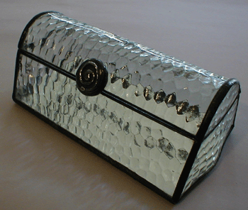 jewelry box with hammered glass