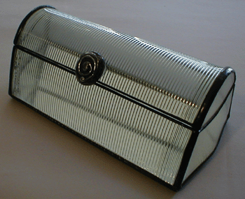 jewelry box with linear glass