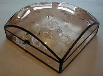 square jewelry box copper floral pattern