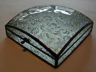 square jewelry box cut glass  pattern